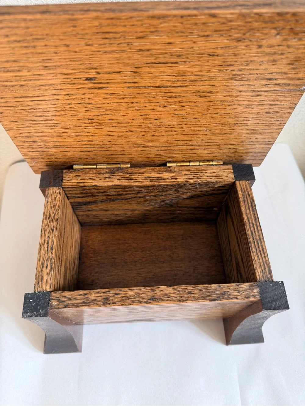 Handcrafted Oak Wood Keepsake Box Rustic Mission Style Storage Box Handmade